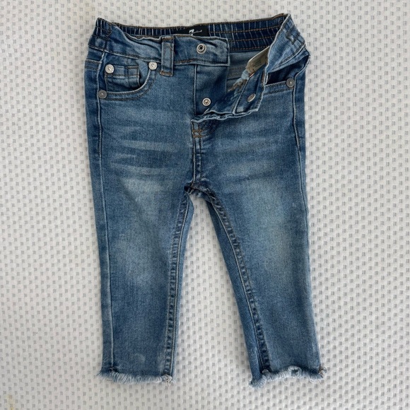 7 For All Mankind Baby Girls Stylish Blue Denim Skinny Jeans Size 9-12m - Picture 2 of 5